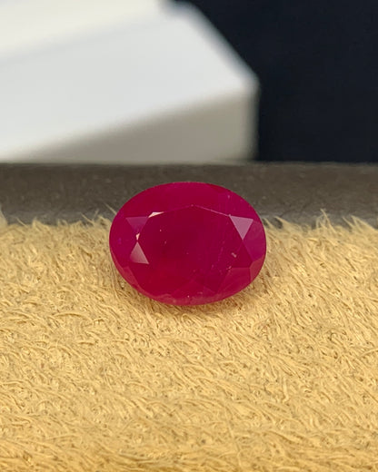 Natural Ruby 1.64 Carat 7.7x6 MM Oval Shape Faceted Gemstone 