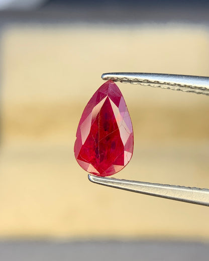 Natural Ruby 0.94 Carat 8x4.8 MM Pear Shape Faceted Gemstone
