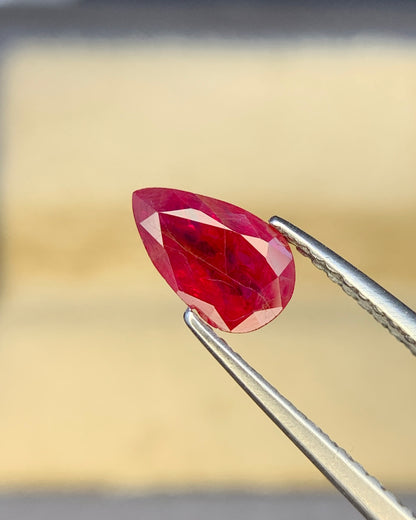 Natural Ruby 0.94 Carat 8x4.8 MM Pear Shape Faceted Gemstone