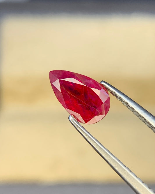 Natural Ruby 0.94 Carat 8x4.8 MM Pear Shape Faceted Gemstone