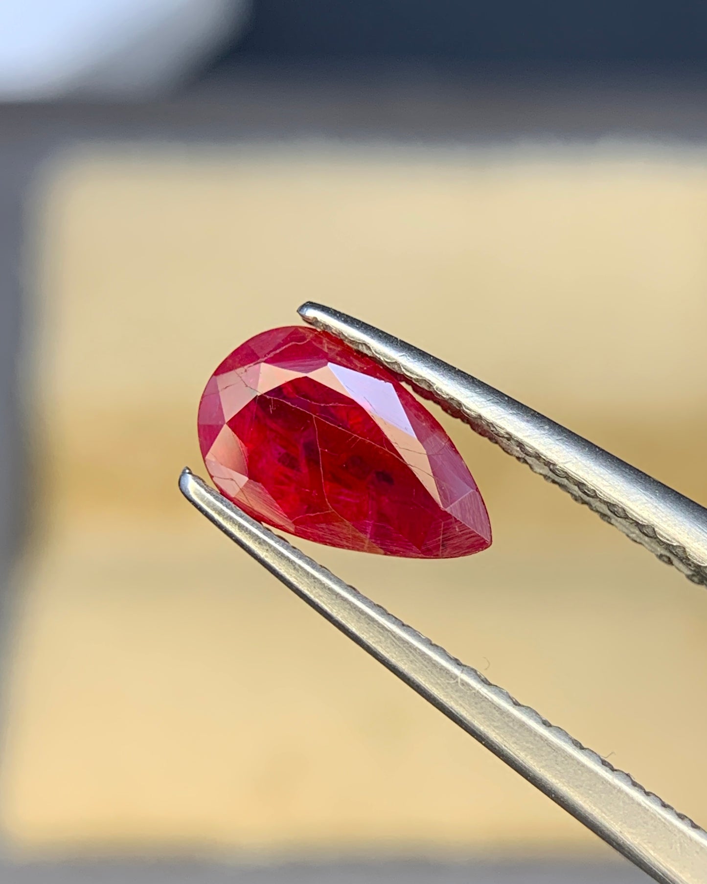 Natural Ruby 0.94 Carat 8x4.8 MM Pear Shape Faceted Gemstone
