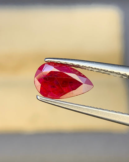 Natural Ruby 0.94 Carat 8x4.8 MM Pear Shape Faceted Gemstone