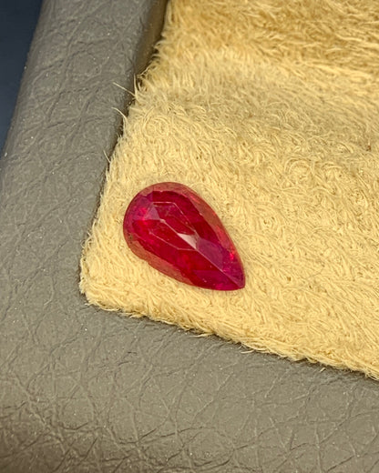 Natural Ruby 0.94 Carat 8x4.8 MM Pear Shape Faceted Gemstone