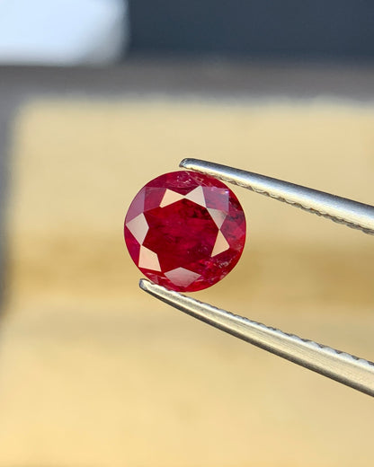 Natural Ruby 1.20 Carat 6.3x6.3 MM Round Shape Faceted Gemstone 