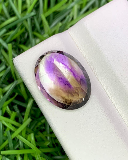 Natural Super Seven 8.43 Carat 16x12 MM Oval Shape Faceted Gemstone with 7 Crystals Healing Stone Seven Chakra Melody Stone