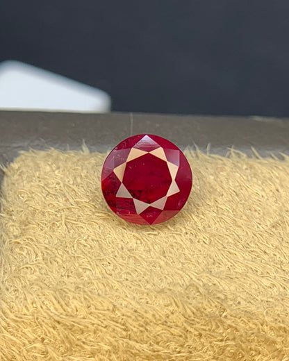Natural Ruby 1.20 Carat 6.3x6.3 MM Round Shape Faceted Gemstone 