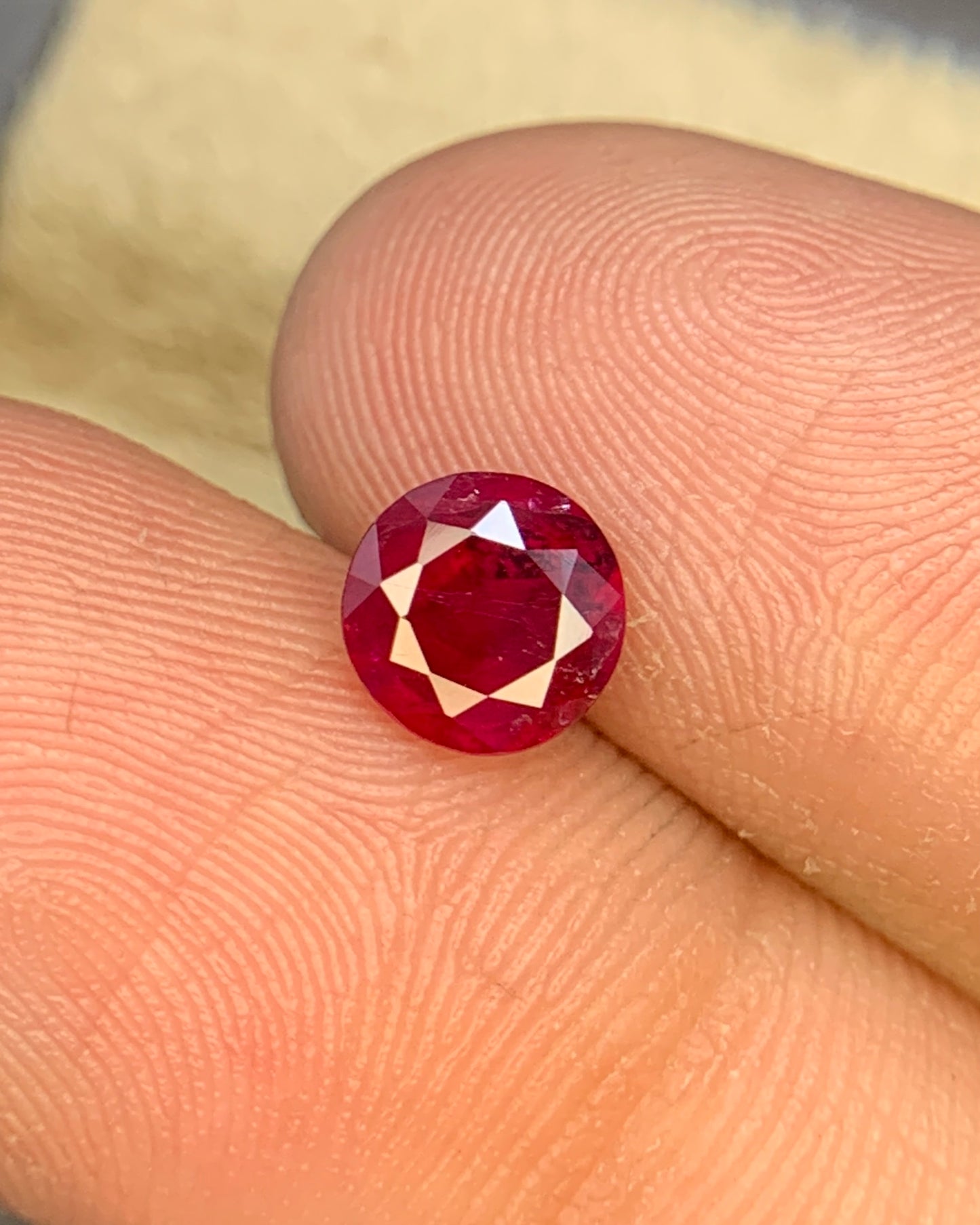 Natural Ruby 1.20 Carat 6.3x6.3 MM Round Shape Faceted Gemstone 