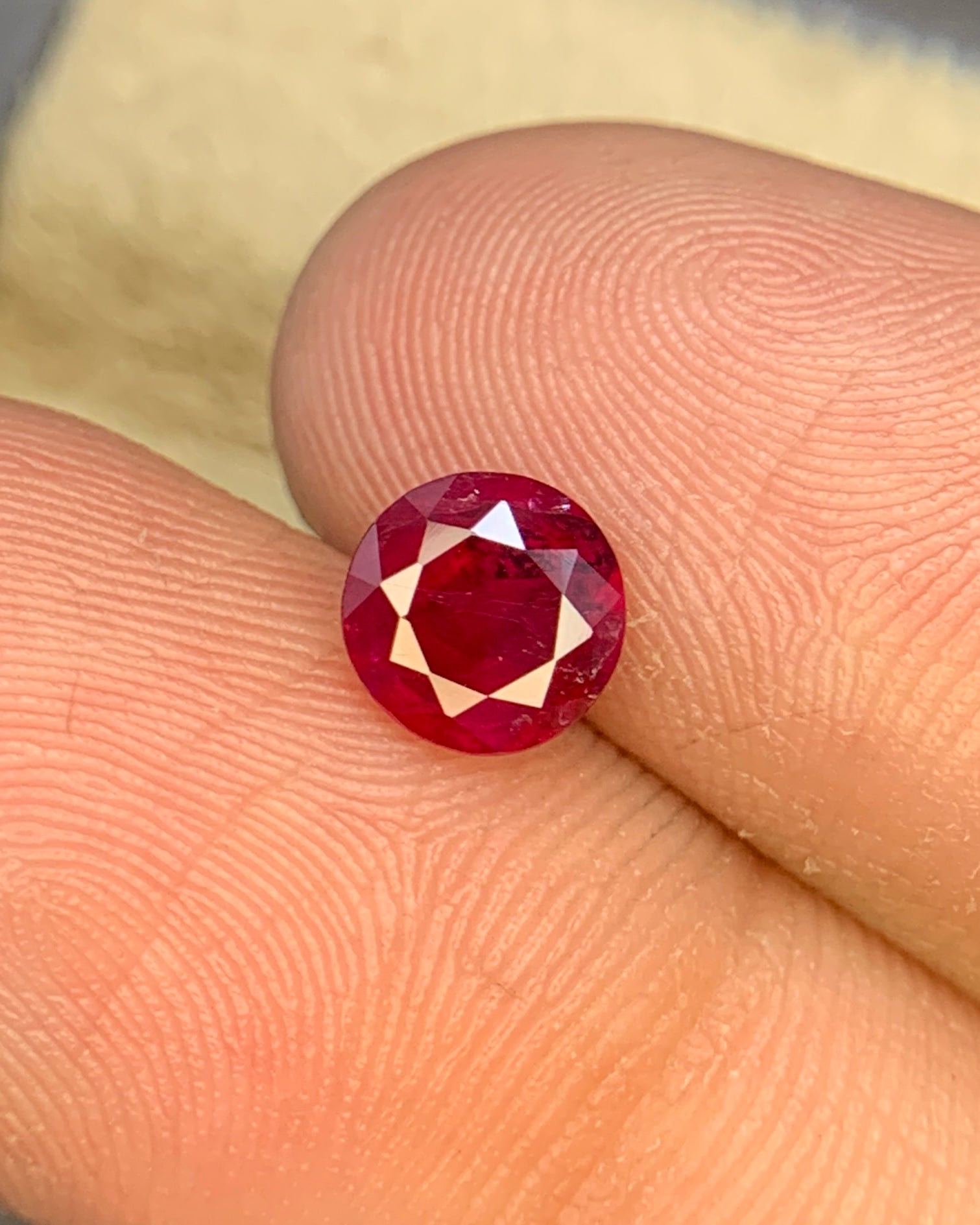 Natural Ruby 1.20 Carat 6.3x6.3 MM Round Shape Faceted Gemstone 