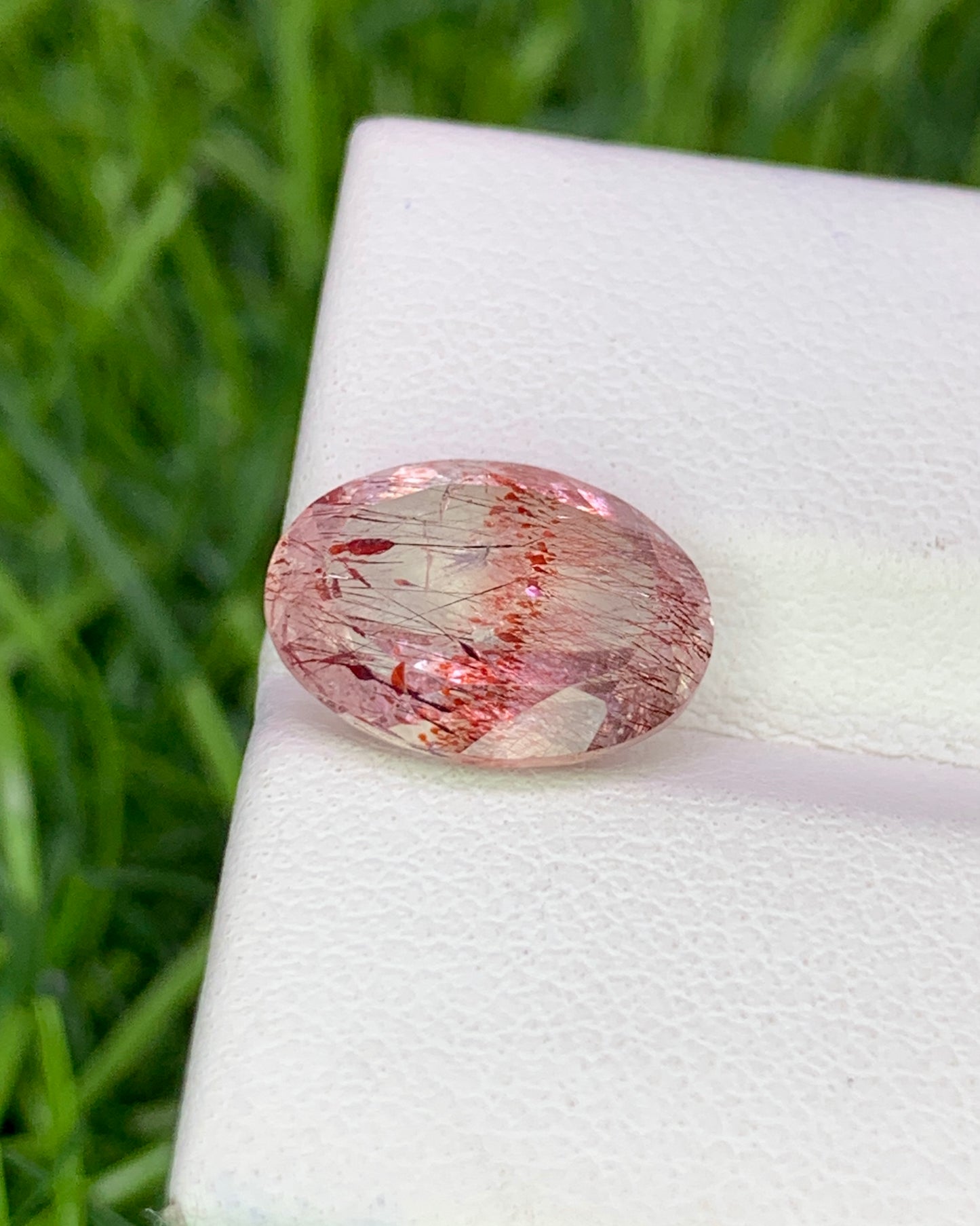 Natural Super Seven 3.28 Carat 11.6x8.7 MM Oval Shape Faceted Gemstone with 7 Crystals Healing Stone Seven Chakra Melody Stone