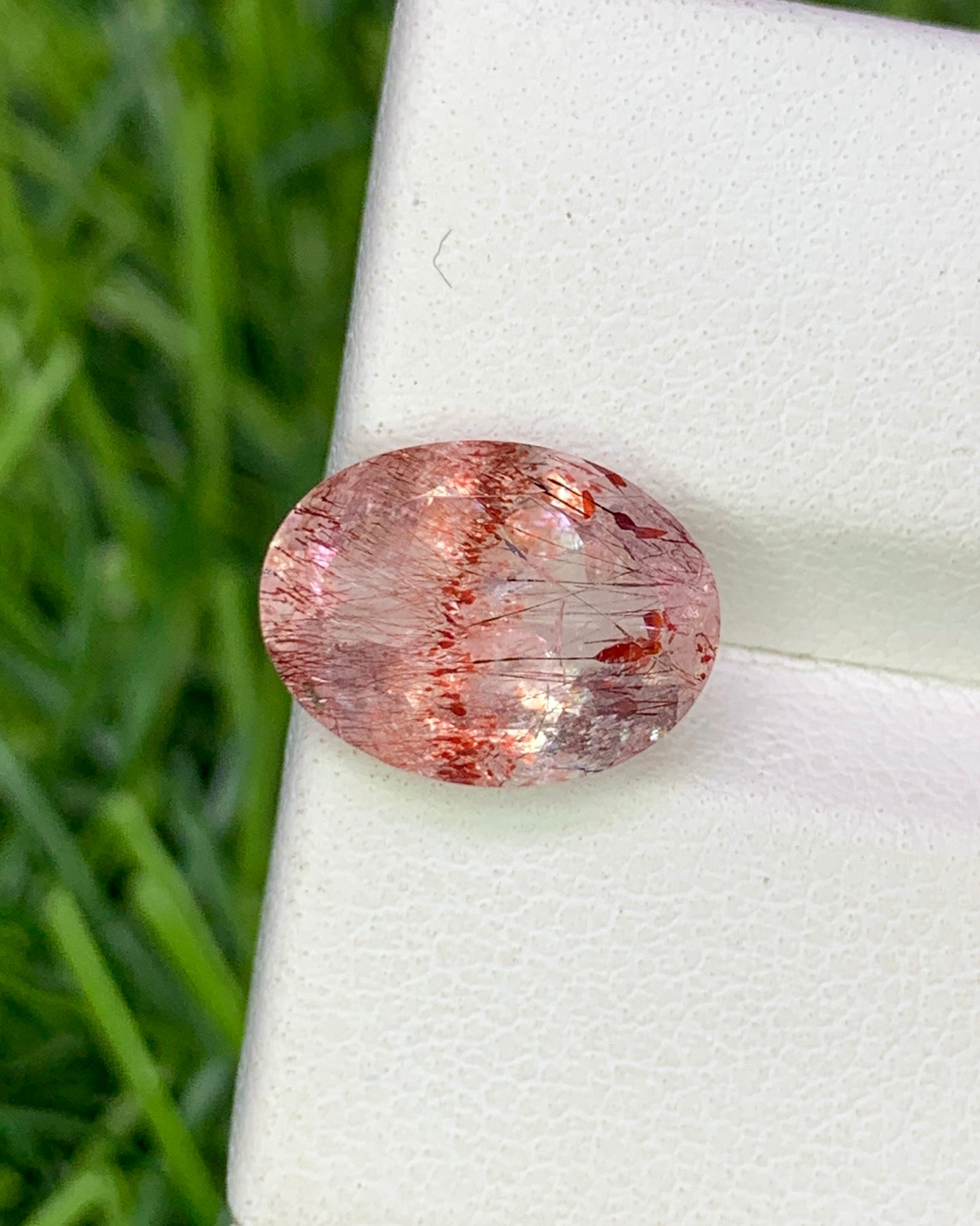 Natural Super Seven 3.28 Carat 11.6x8.7 MM Oval Shape Faceted Gemstone with 7 Crystals Healing Stone Seven Chakra Melody Stone