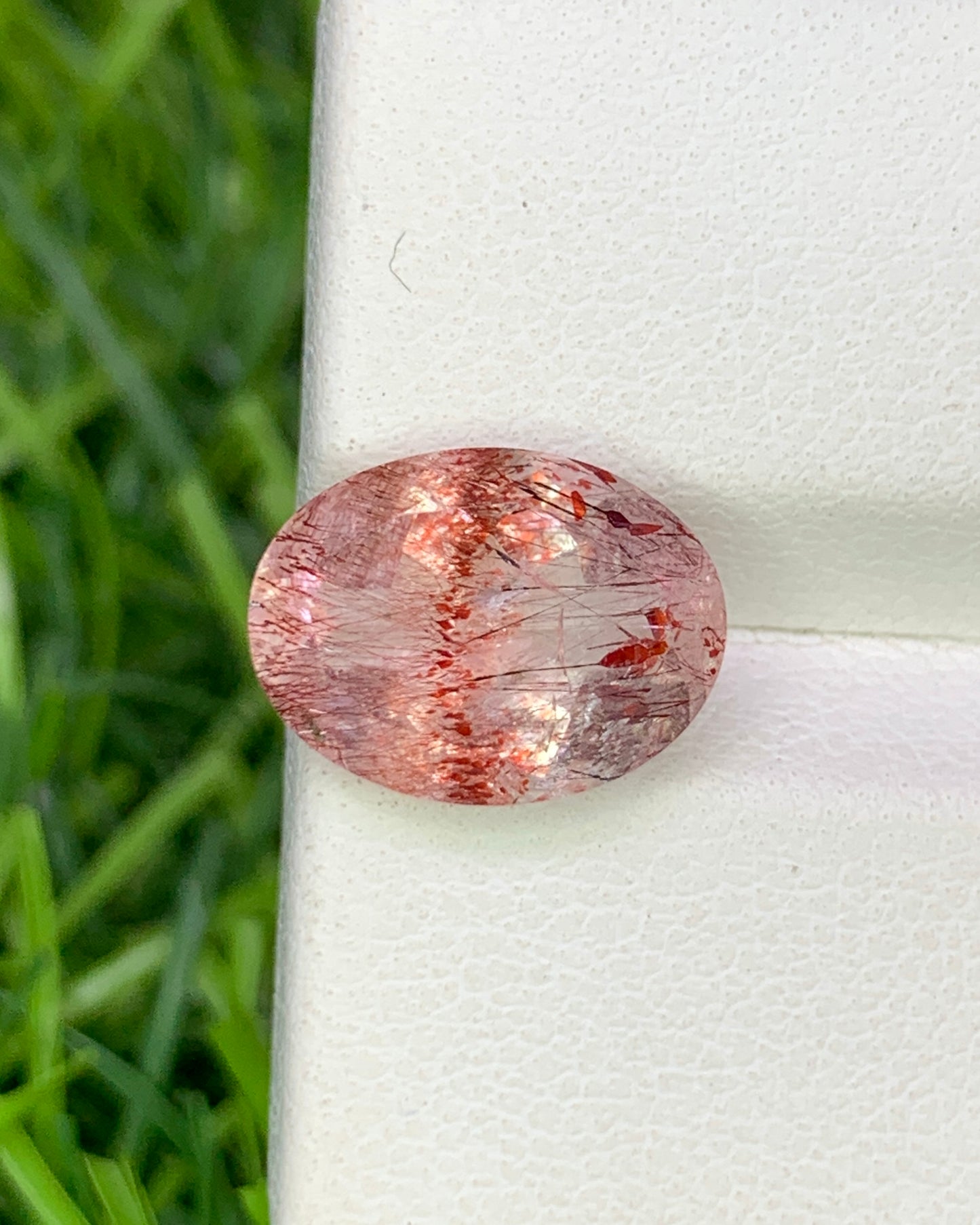 Natural Super Seven 3.28 Carat 11.6x8.7 MM Oval Shape Faceted Gemstone with 7 Crystals Healing Stone Seven Chakra Melody Stone
