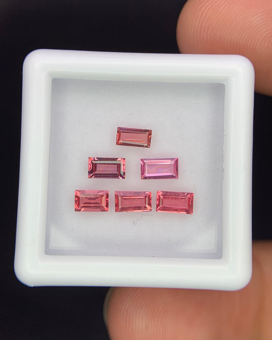 Natural Spinel Lot 1.55 Carat Baguette Shape Faceted Gemstone 6 Piece Lot