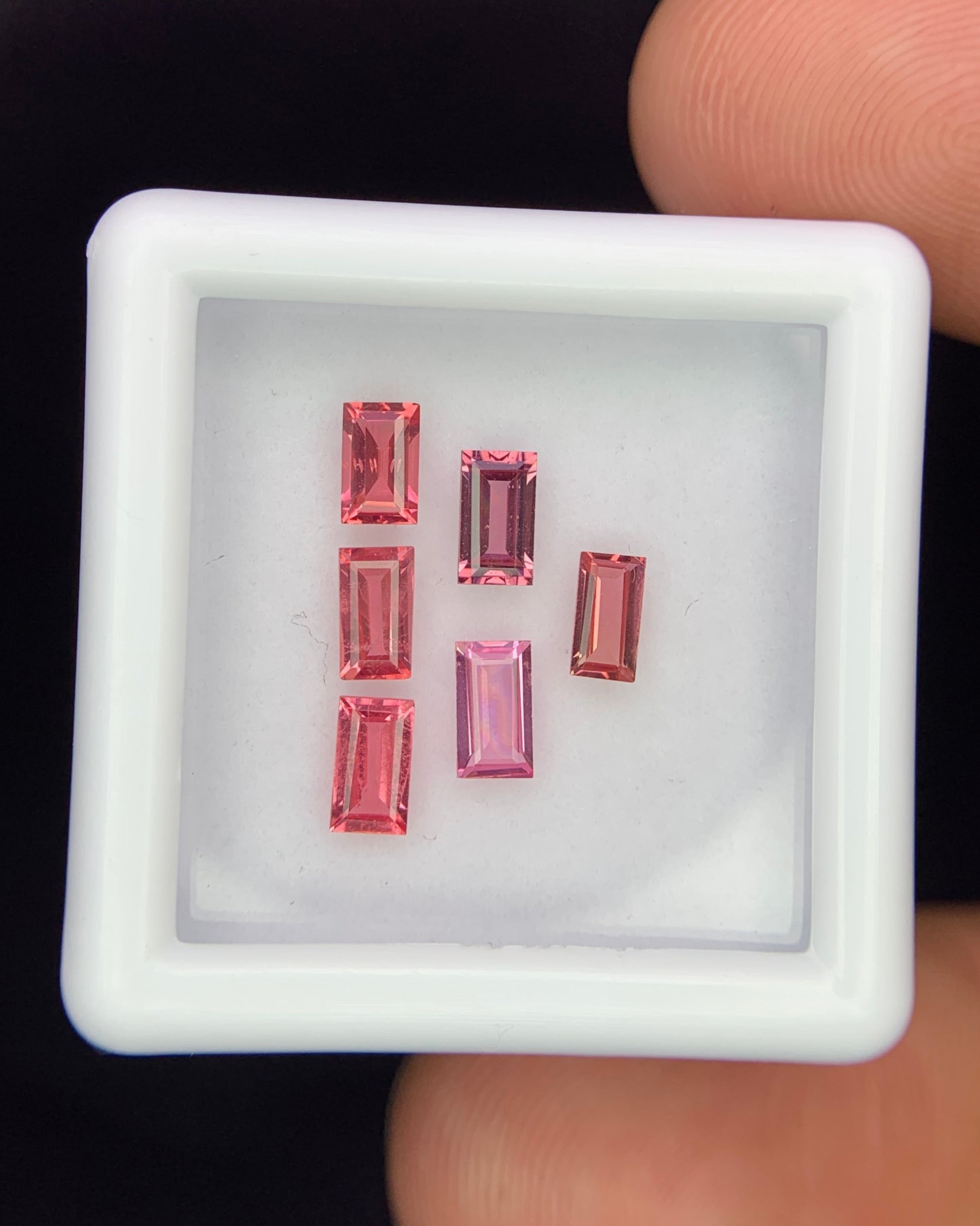 Natural Spinel Lot 1.55 Carat Baguette Shape Faceted Gemstone 6 Piece Lot