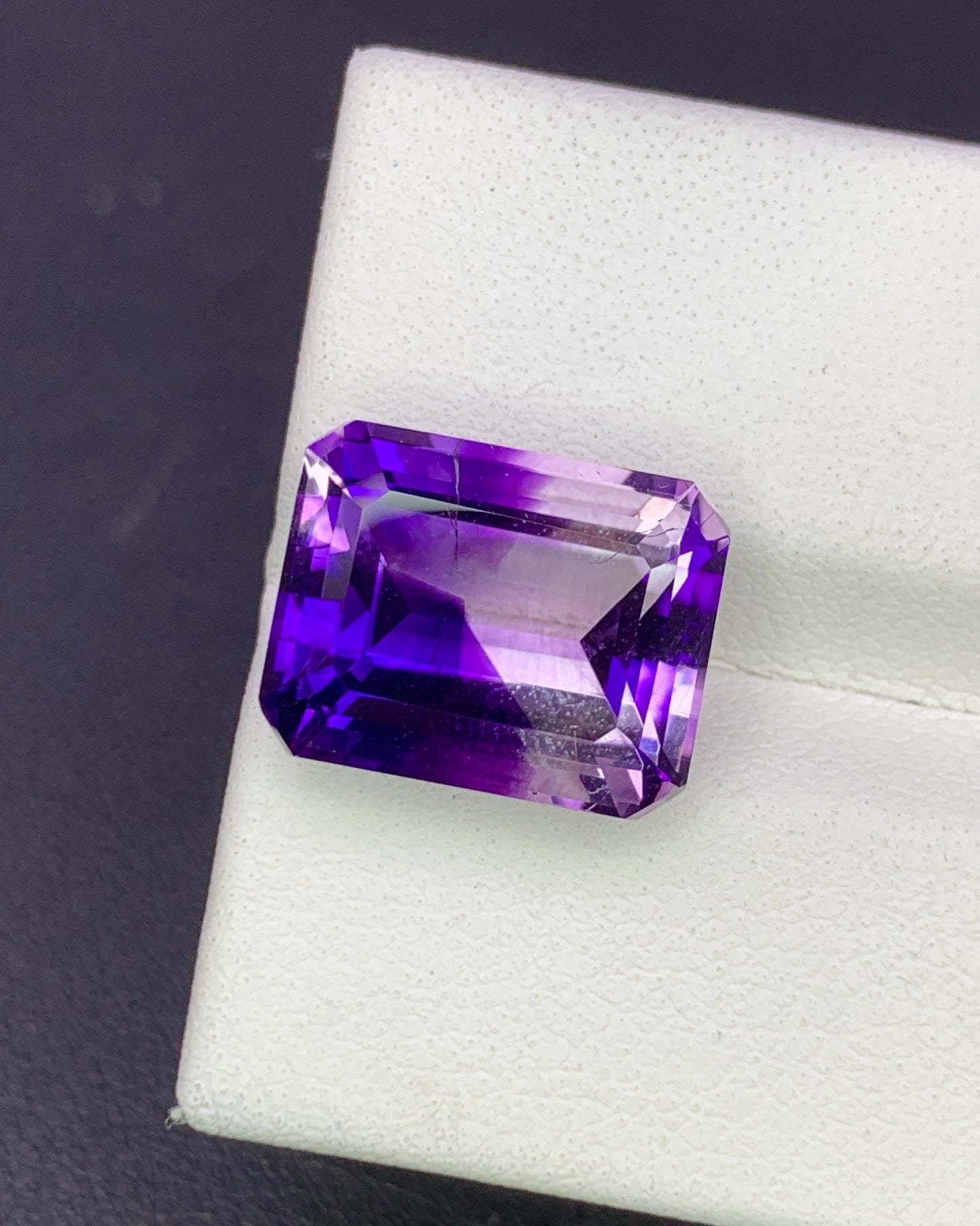 Natural Bi Color Amethyst 7.01 Carat 12.8x10 MM Octagon Shape Faceted Gemstone
