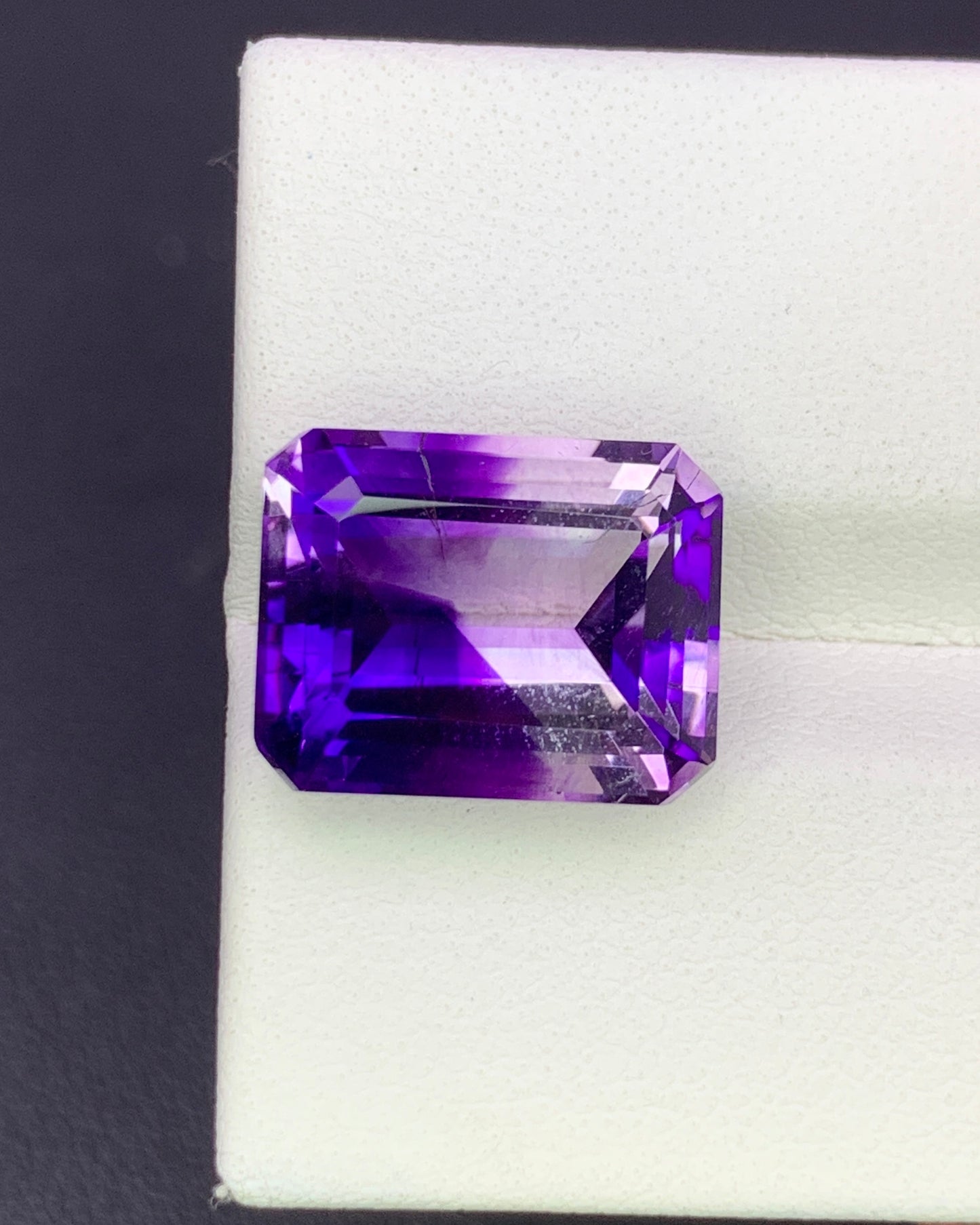 Natural Bi Color Amethyst 7.01 Carat 12.8x10 MM Octagon Shape Faceted Gemstone