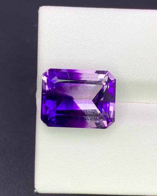 Natural Bi Color Amethyst 7.01 Carat 12.8x10 MM Octagon Shape Faceted Gemstone