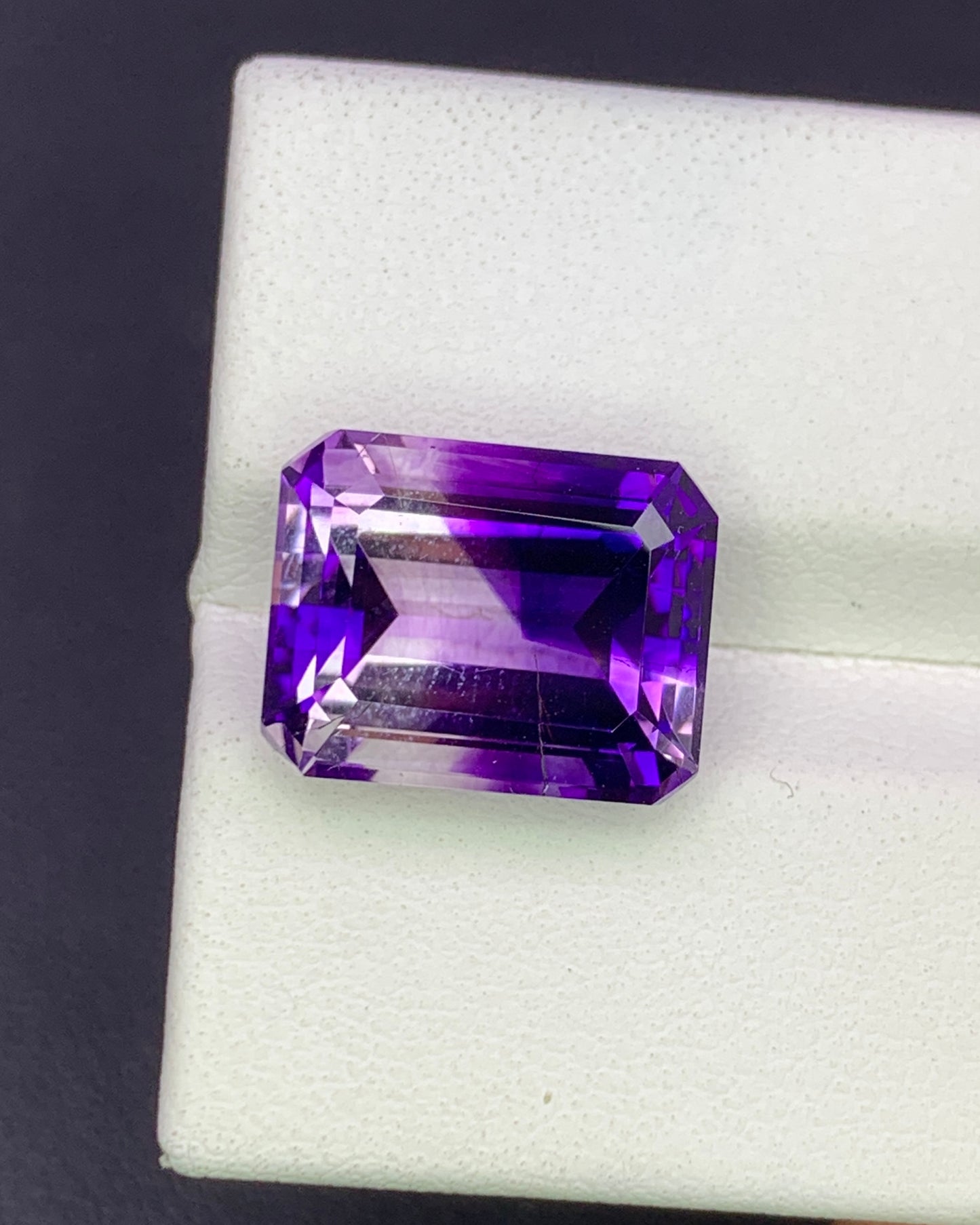 Natural Bi Color Amethyst 7.01 Carat 12.8x10 MM Octagon Shape Faceted Gemstone