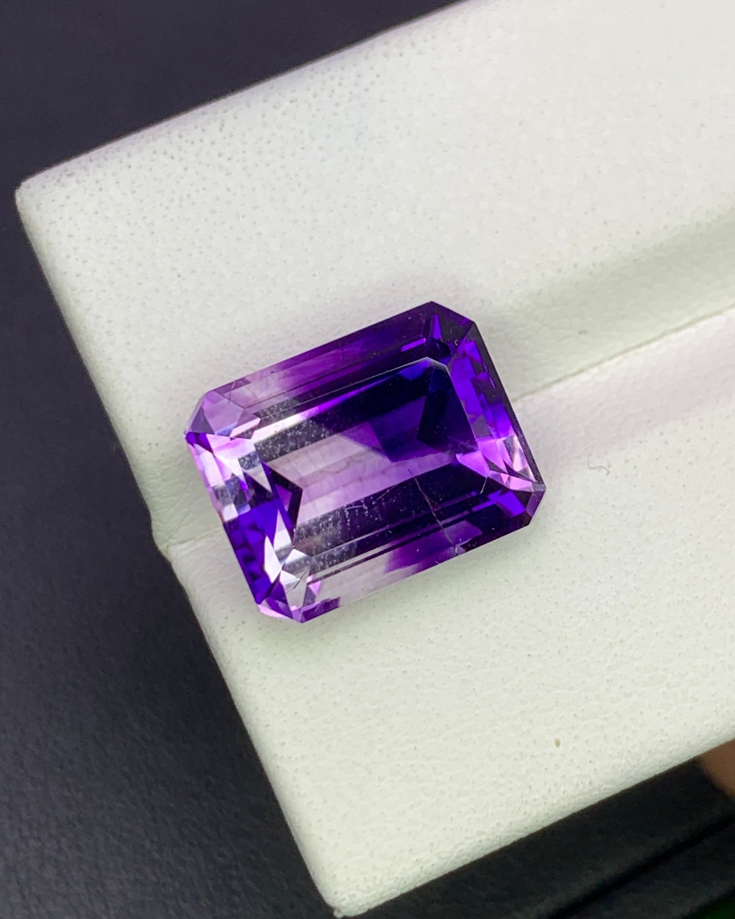 Natural Bi Color Amethyst 7.01 Carat 12.8x10 MM Octagon Shape Faceted Gemstone