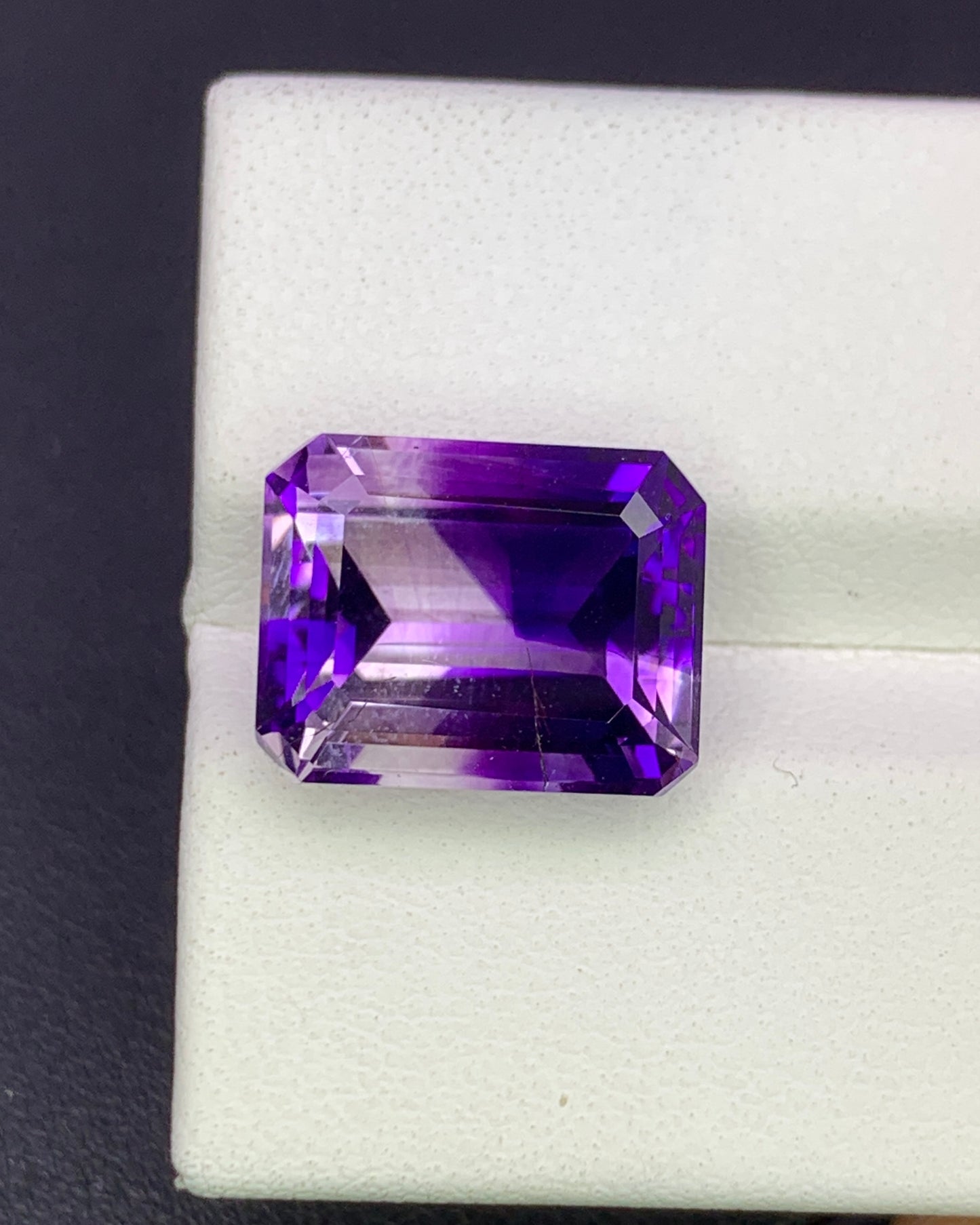 Natural Bi Color Amethyst 7.01 Carat 12.8x10 MM Octagon Shape Faceted Gemstone