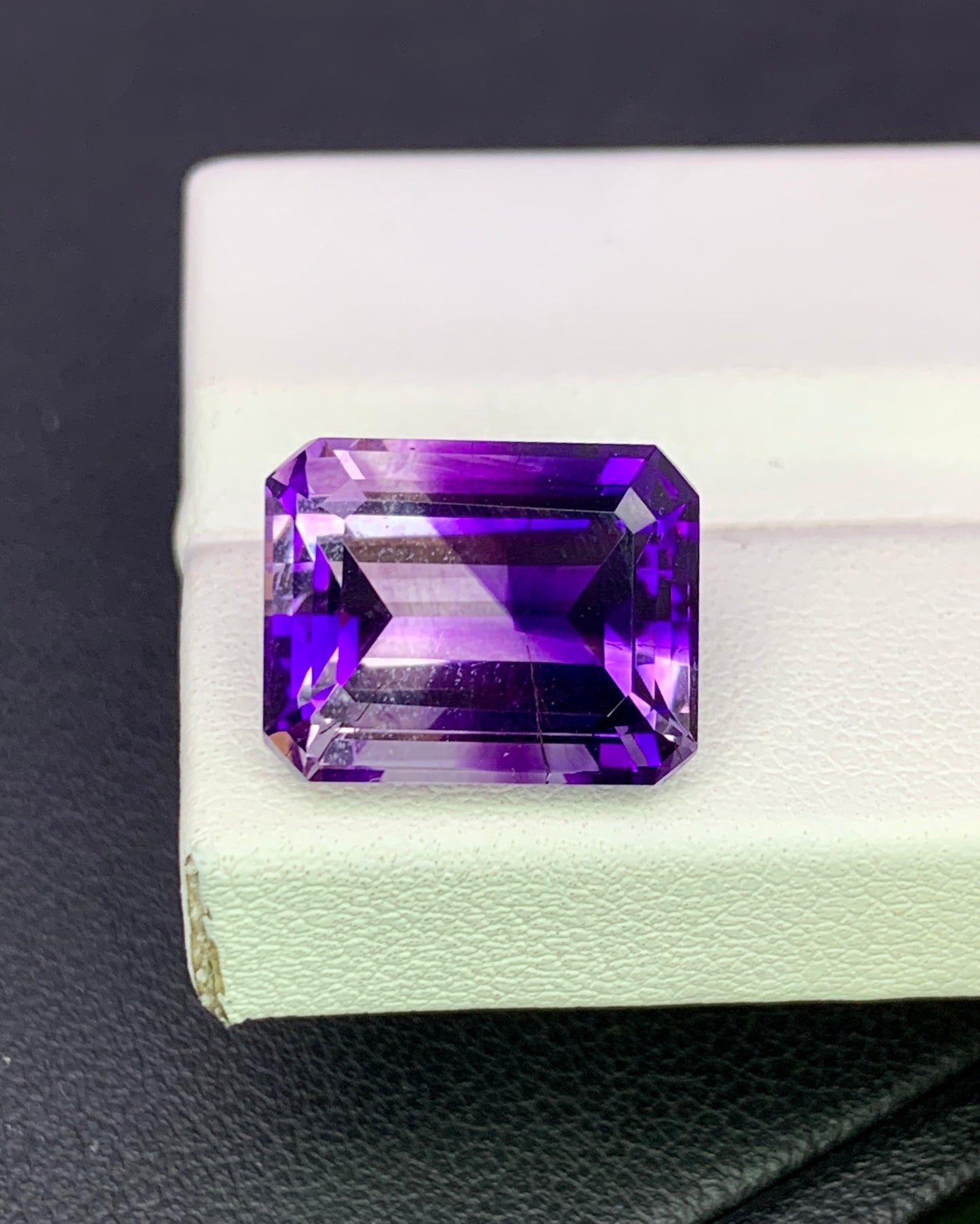 Natural Bi Color Amethyst 7.01 Carat 12.8x10 MM Octagon Shape Faceted Gemstone