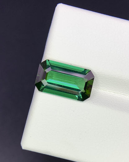 Natural Green Tourmaline 3.44 Carat 12.8x7.3 MM Octagon Shape Faceted Gemstone 