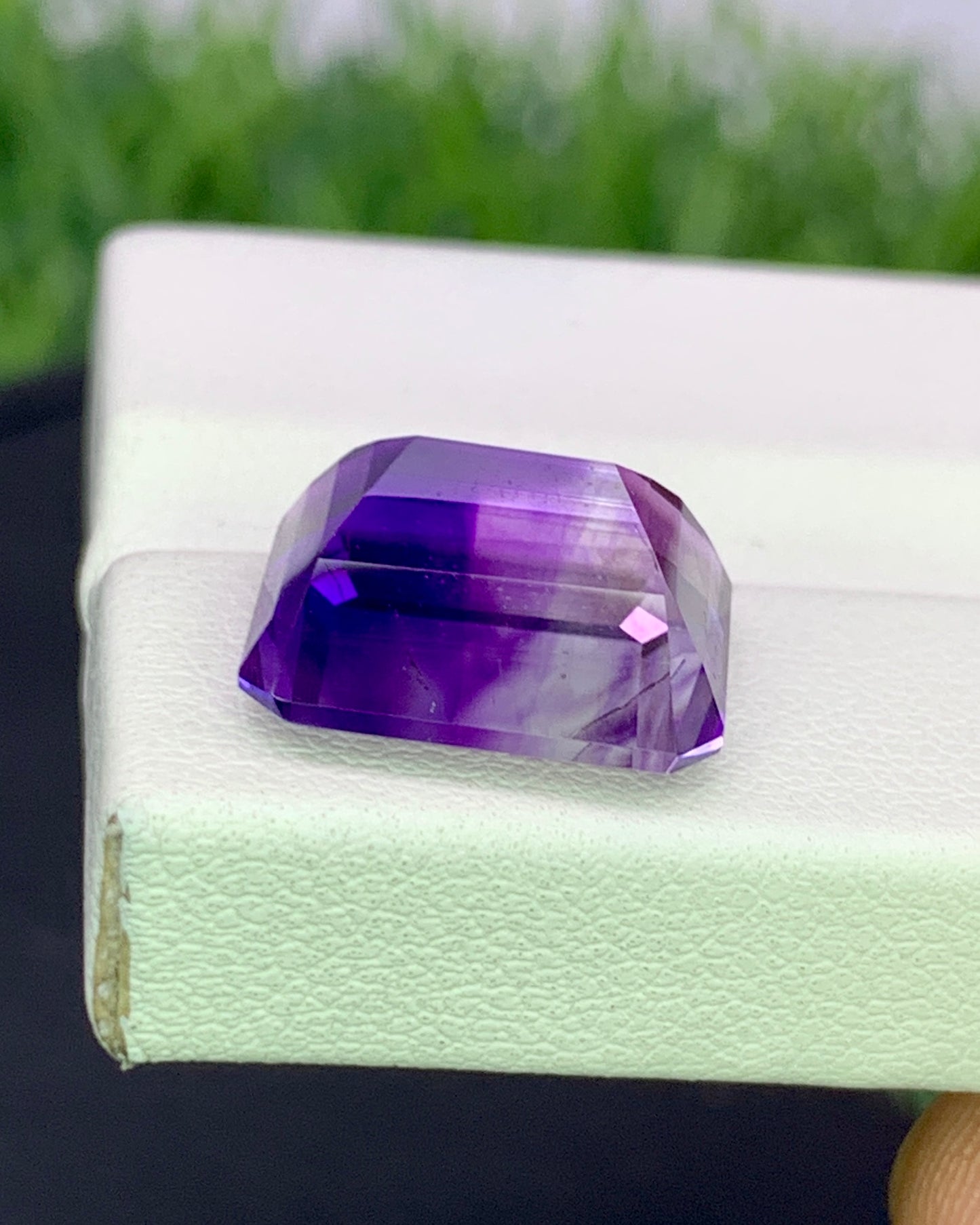 Natural Bi Color Amethyst 7.01 Carat 12.8x10 MM Octagon Shape Faceted Gemstone