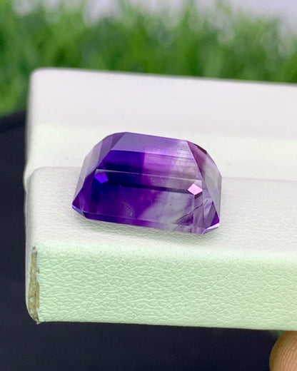 Natural Bi Color Amethyst 7.01 Carat 12.8x10 MM Octagon Shape Faceted Gemstone