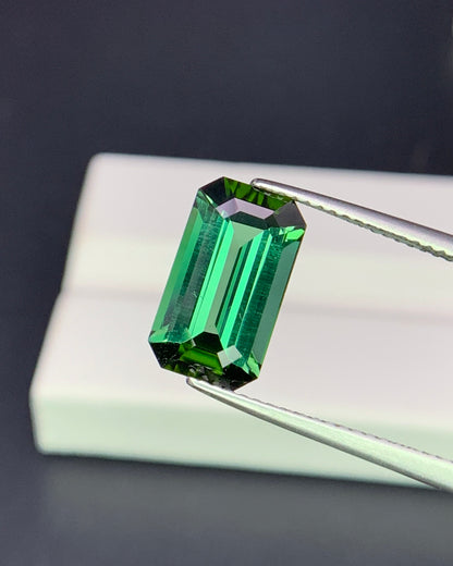 Natural Green Tourmaline 3.44 Carat 12.8x7.3 MM Octagon Shape Faceted Gemstone 