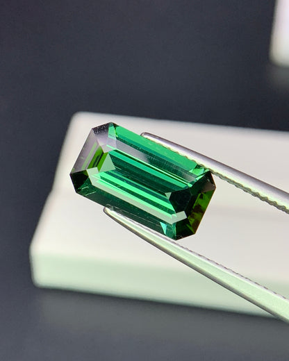 Natural Green Tourmaline 3.44 Carat 12.8x7.3 MM Octagon Shape Faceted Gemstone 