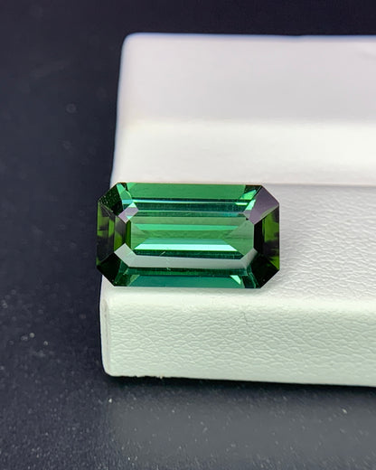 Natural Green Tourmaline 3.44 Carat 12.8x7.3 MM Octagon Shape Faceted Gemstone 