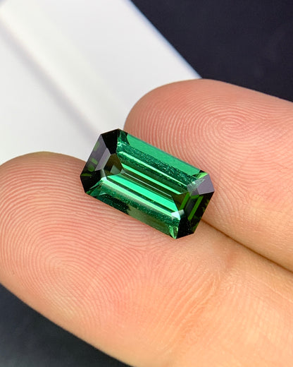 Natural Green Tourmaline 3.44 Carat 12.8x7.3 MM Octagon Shape Faceted Gemstone 