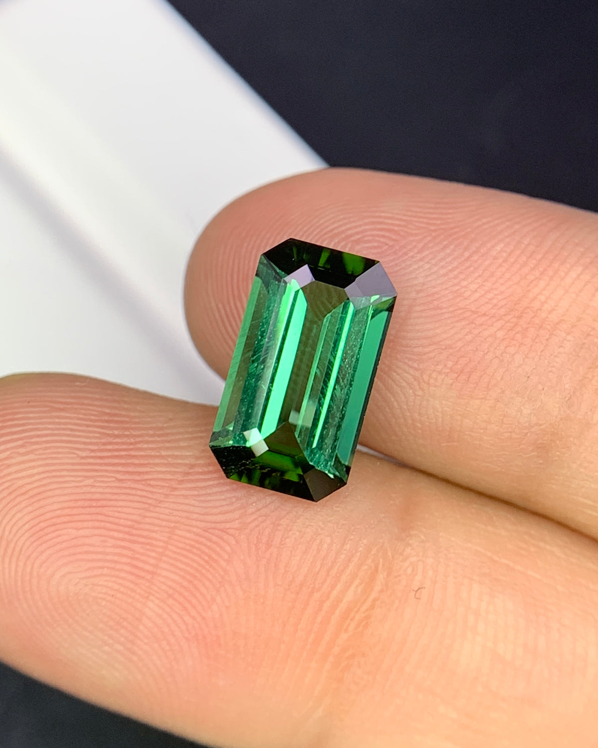 Natural Green Tourmaline 3.44 Carat 12.8x7.3 MM Octagon Shape Faceted Gemstone 