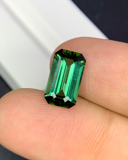 Natural Green Tourmaline 3.44 Carat 12.8x7.3 MM Octagon Shape Faceted Gemstone 
