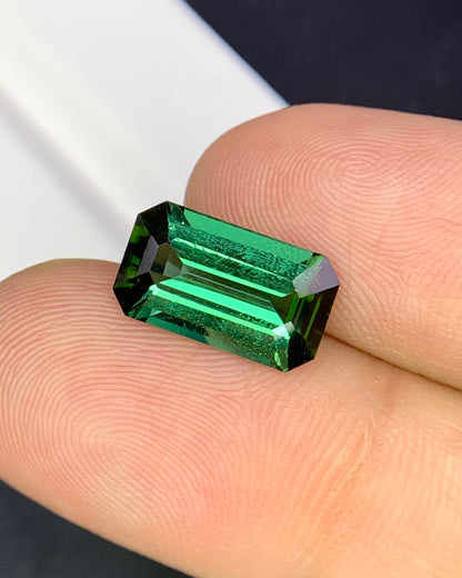 Natural Green Tourmaline 3.44 Carat 12.8x7.3 MM Octagon Shape Faceted Gemstone 