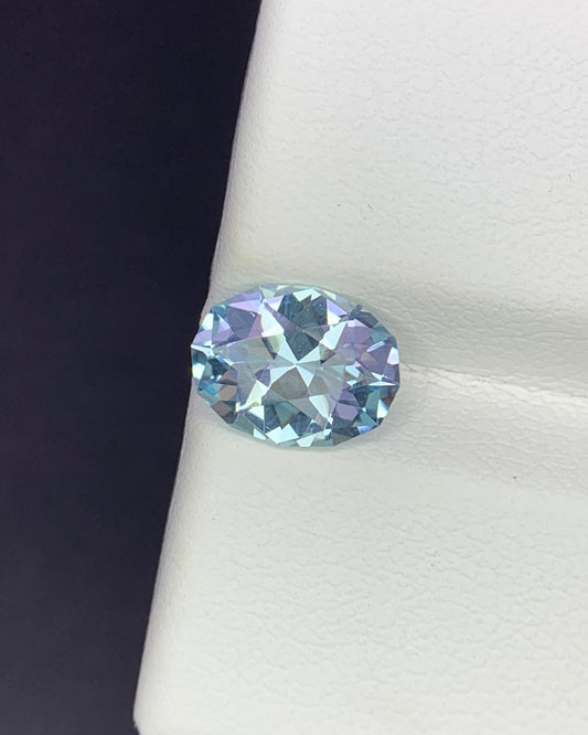 Natural Santa Maria Aquamarine 1.16 Carat 8.2x6.6 MM Fancy Shape Faceted Gemstone 
