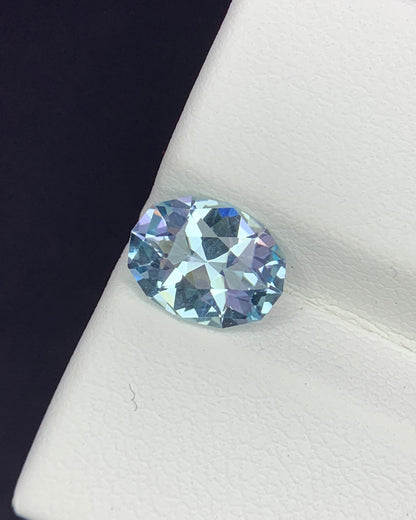 Natural Santa Maria Aquamarine 1.16 Carat 8.2x6.6 MM Fancy Shape Faceted Gemstone 