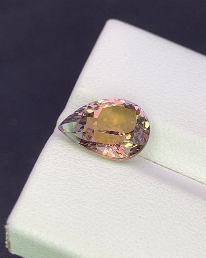 Natural Unheated Bi Color Tanzanite 3.30 Carat 11.4x8.5 MM Pear Shape Faceted Gemstone