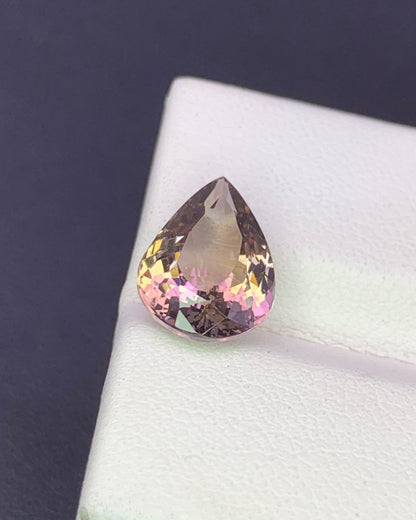 Natural Unheated Bi Color Tanzanite 3.30 Carat 11.4x8.5 MM Pear Shape Faceted Gemstone