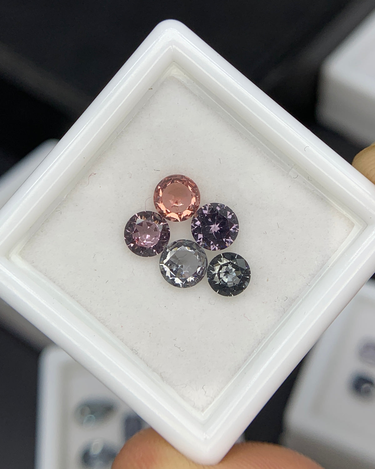 Natural Multi Color Spinel 1.67 Carat Mix Sze Round Shape Faceted Gemstone 5 Piece Lot