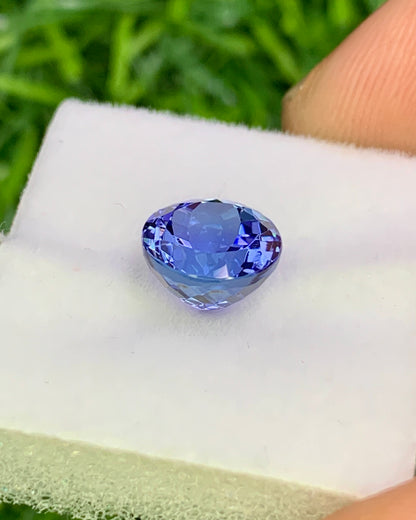 Natural Bi Color Tanzanite 2.80 Carat 8x8 MM Round Shape Faceted Gemstone