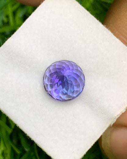 Natural Bi Color Tanzanite 2.80 Carat 8x8 MM Round Shape Faceted Gemstone