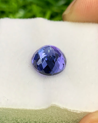 Natural Bi Color Tanzanite 2.80 Carat 8x8 MM Round Shape Faceted Gemstone