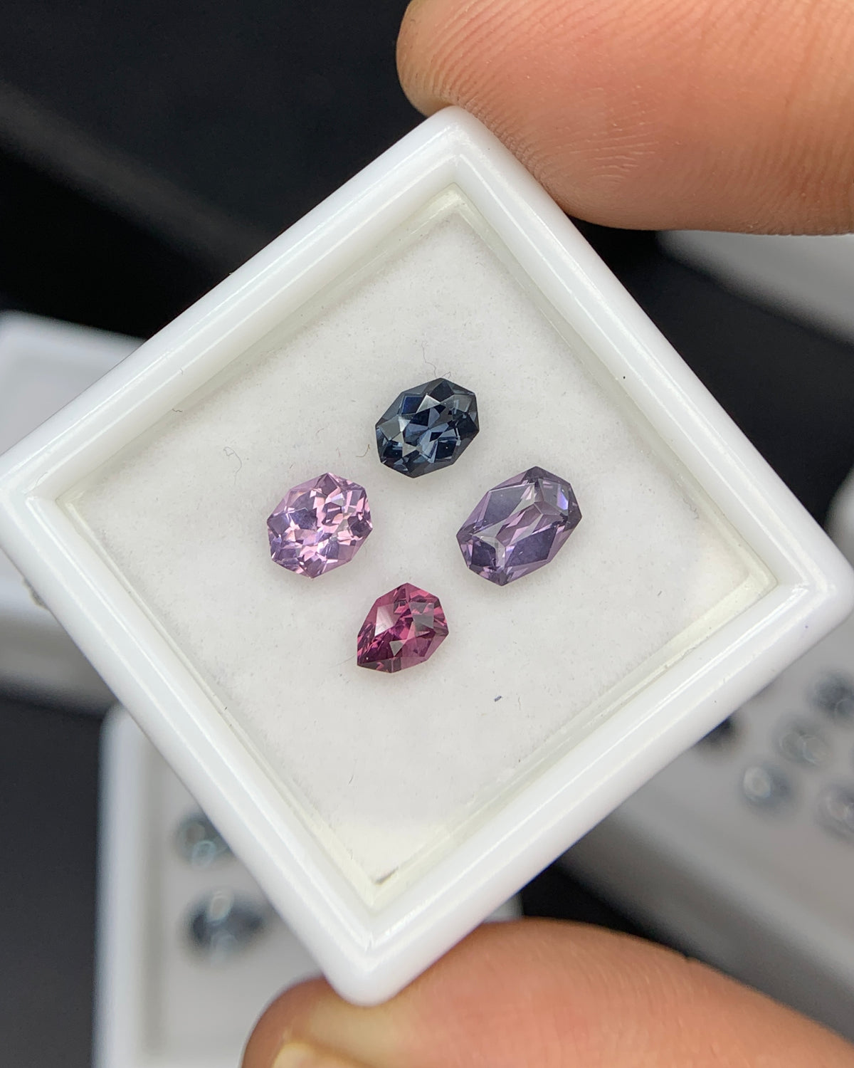 Natural Multi Color Spinel 1.72 Carat Mix Sze Fancy Shape Faceted Gemstone 4 Piece Lot 