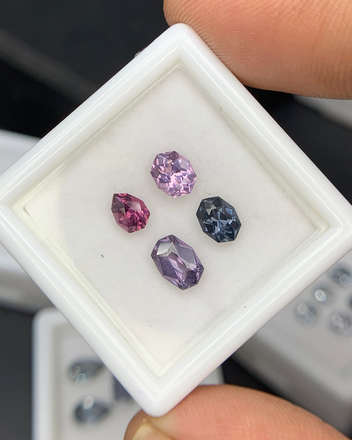 Natural Multi Color Spinel 1.72 Carat Mix Sze Fancy Shape Faceted Gemstone 4 Piece Lot 