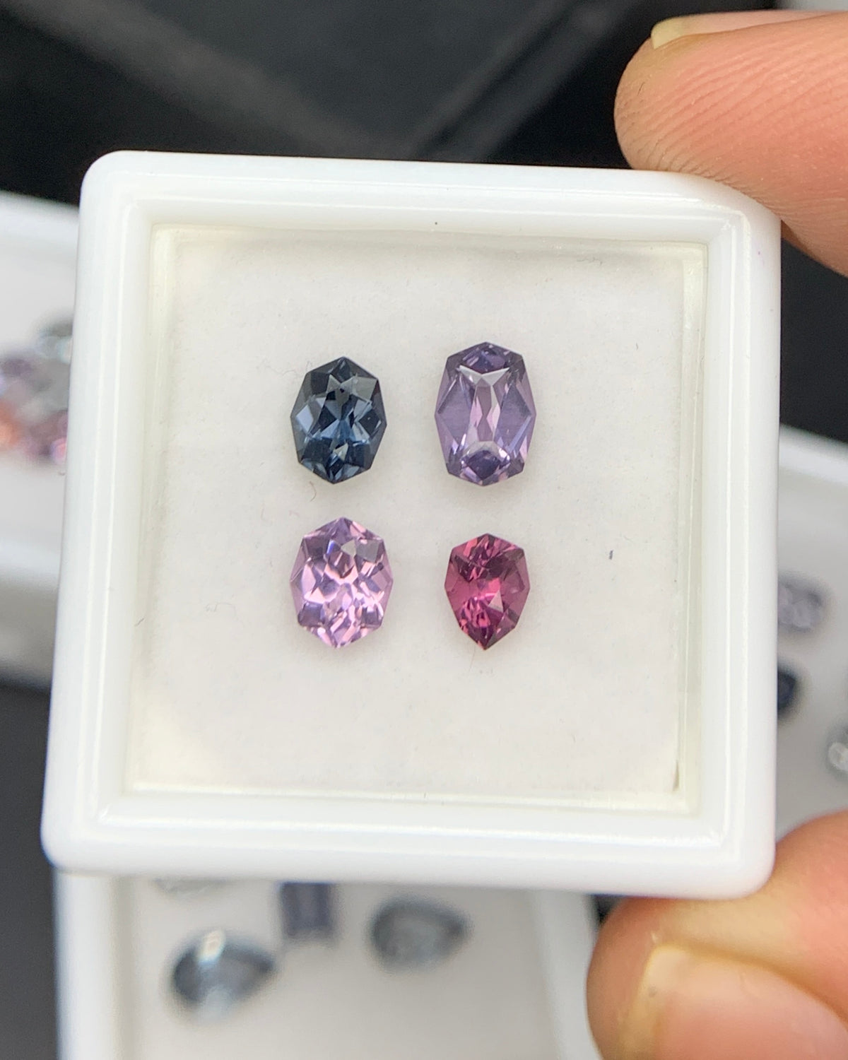 Natural Multi Color Spinel 1.72 Carat Mix Sze Fancy Shape Faceted Gemstone 4 Piece Lot 