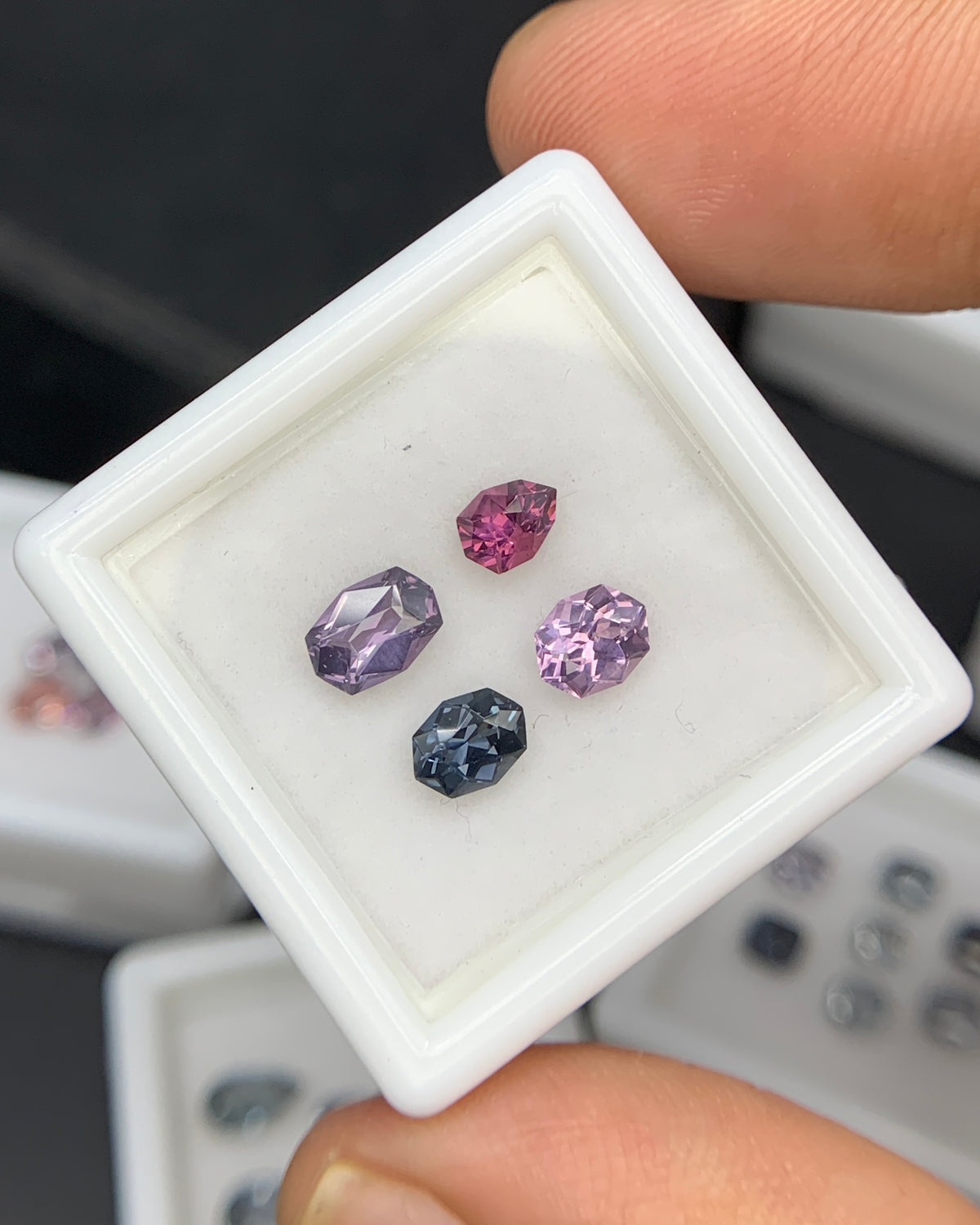 Natural Multi Color Spinel 1.72 Carat Mix Sze Fancy Shape Faceted Gemstone 4 Piece Lot 