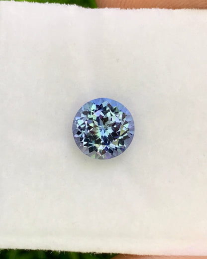 Natural Bi Color Tanzanite 1.16 Carat 6.5x6.5 MM Round Shape Faceted Gemstone