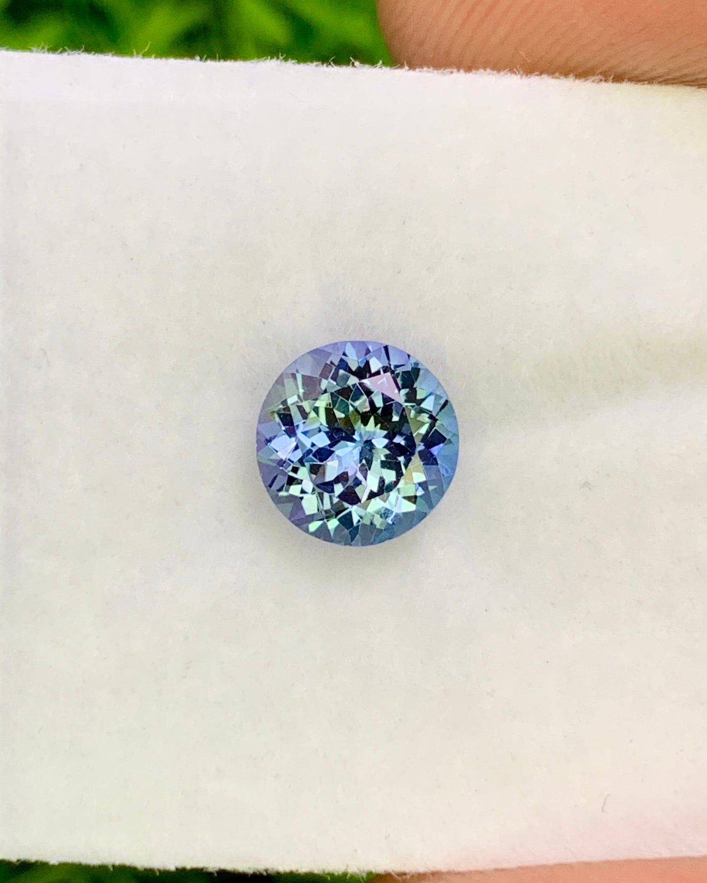 Natural Bi Color Tanzanite 1.16 Carat 6.5x6.5 MM Round Shape Faceted Gemstone