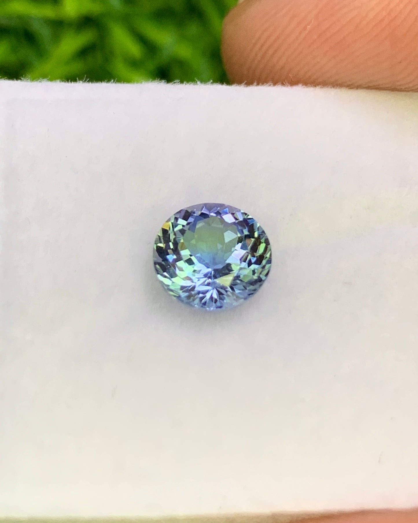 Natural Bi Color Tanzanite 1.16 Carat 6.5x6.5 MM Round Shape Faceted Gemstone