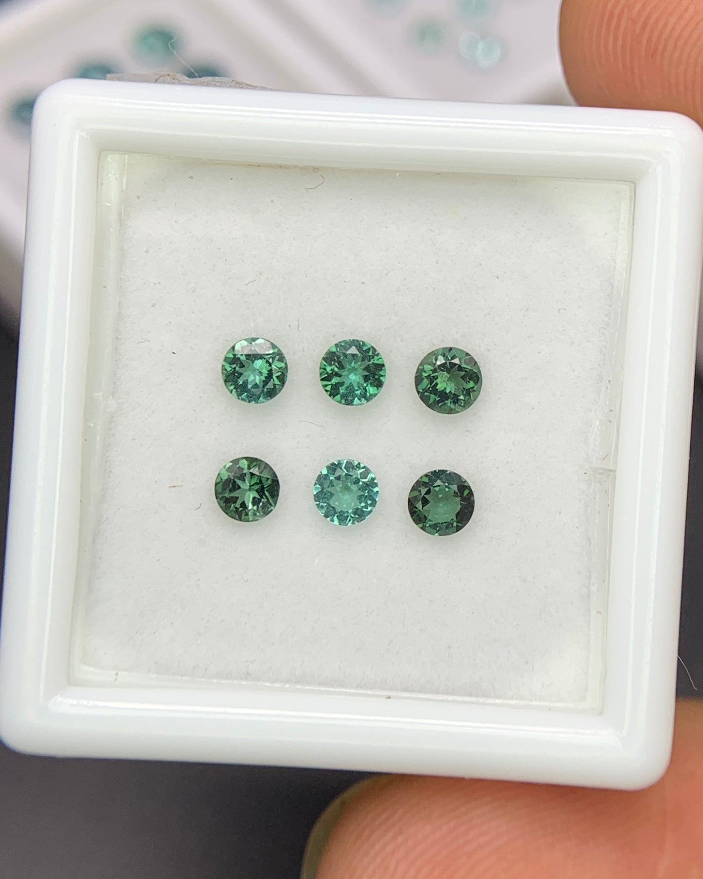 Natural Indicolite Tourmaline Lot 0.57 Carat 3x3 MM Round Shape Faceted Gemstone 6 Piece Lot 